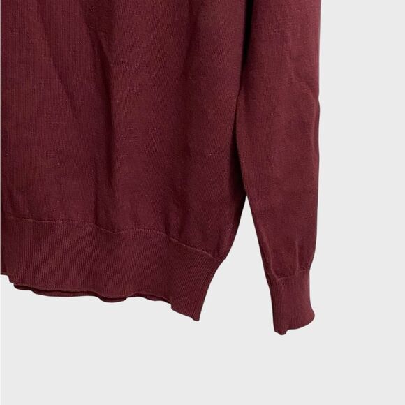 NWT Daniel Hechter Paris 1/4 Zip Cotton Cashmere Sweater Men's Size M Burgundy - Picture 7 of 13